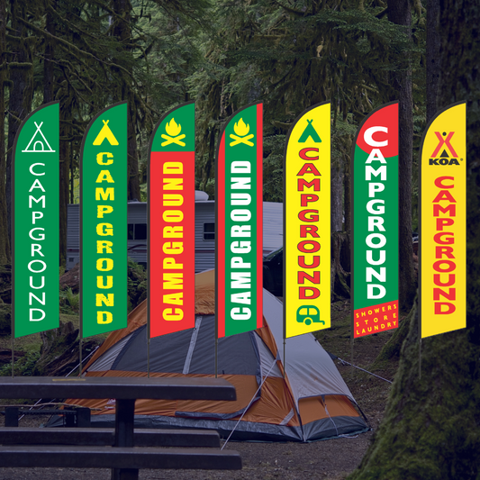 How Campgrounds Can Benefit from Feather Flags to Kick Off Camping Season This Memorial Day Weekend