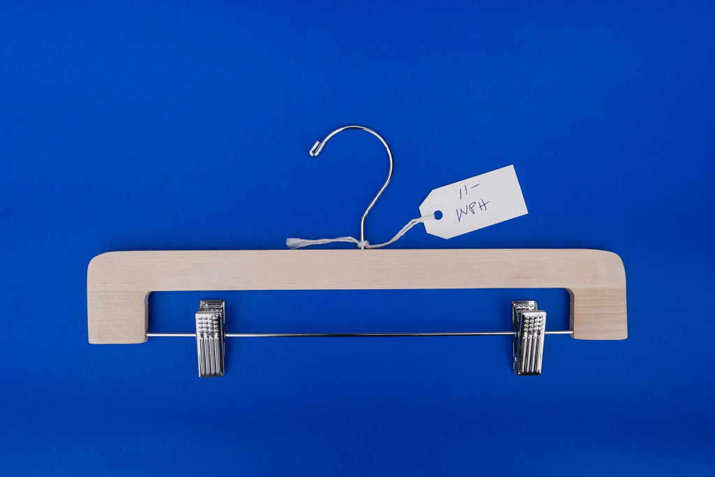 14" Wood Pant/Skirt Hanger Clear (Case of 100)