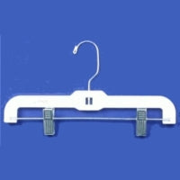 14" Hi-Impact White Skirt-Pant Hanger With Metal Clips (Case of 100)