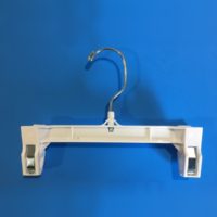 7.5" White Pant Hanger With Wire Hooks (Case of 100)