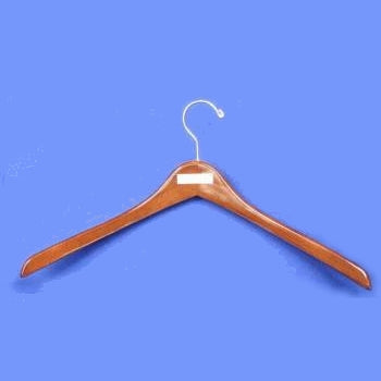 17" Contoured Wood Coat Hanger Walnut Finish (Case of 100)