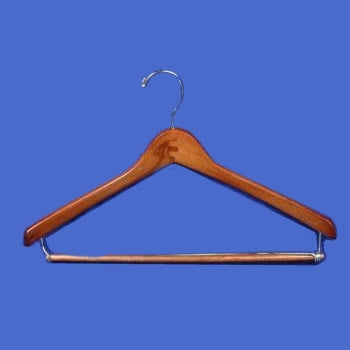 17x.05" Contoured Hanger with Lock Bar Walnut (Case of 100)