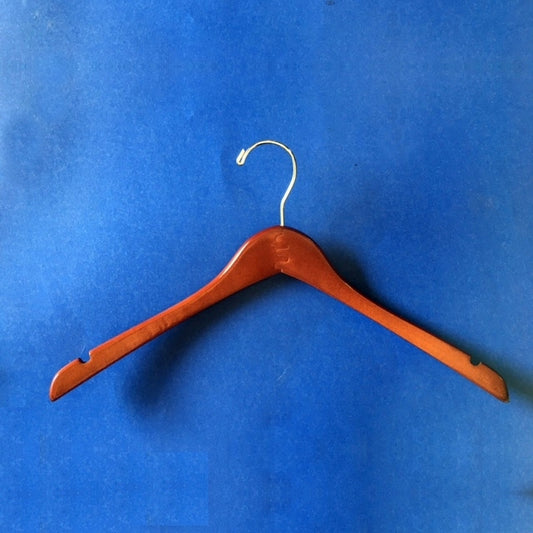 17" Contoured Dress Hanger Walnut (Case of 100)