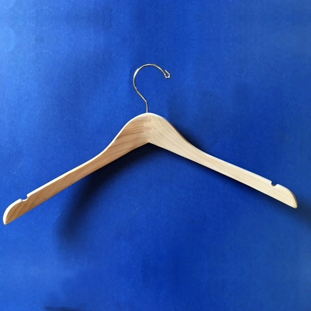 17" Contoured Dress Hanger Natural (Case of 100)