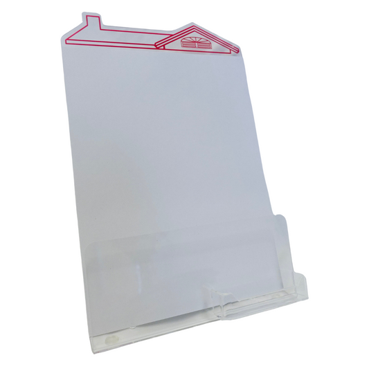 Indoor Brochure Holder With Red Silk Screened Roof Design (Case of 12)