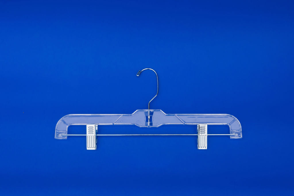 14" Adult Pant/Skirt Hanger Clear (Case of 100)