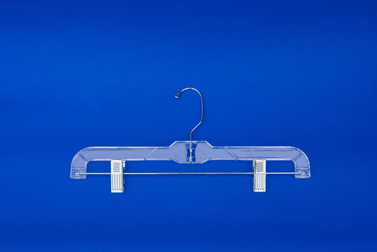 14" Adult Pant/Skirt Hanger Clear (Case of 100)