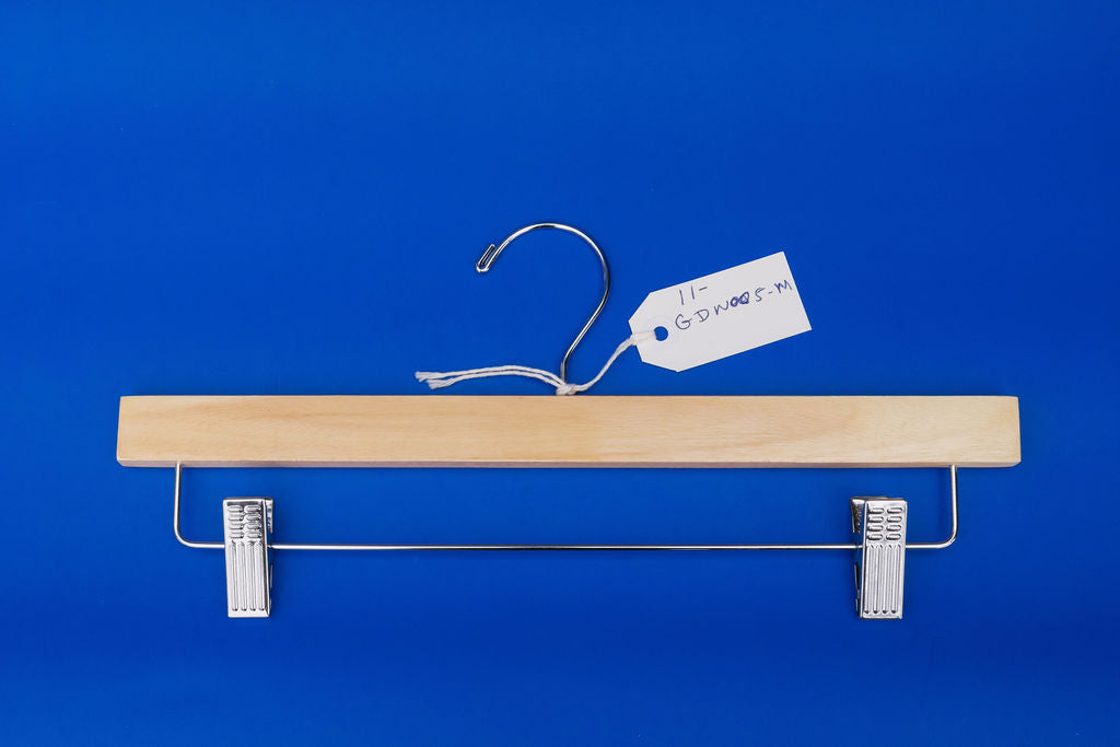 14" Wood Pant Hanger Clear Finish (Case of 100)