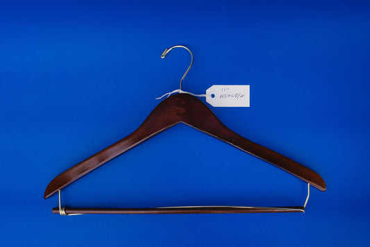 17x.05" Contoured Hanger with Lock Bar Walnut (Case of 100)