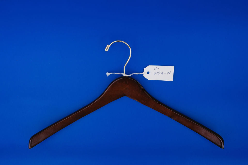 17" Contoured Dress Hanger in Walnut or Natural (Case of 100)