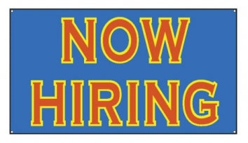 Blue Now Hiring Banner (Sold Individually)